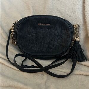 Michael Kors Black Pebbled Leather Crossbody